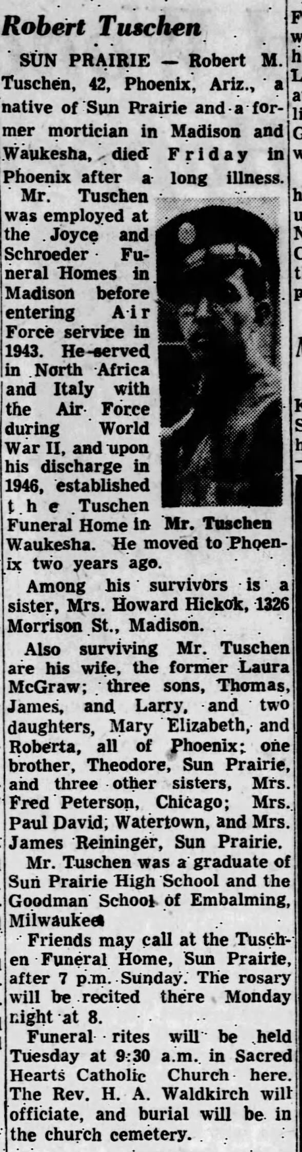 Robert Tuschen - obituary